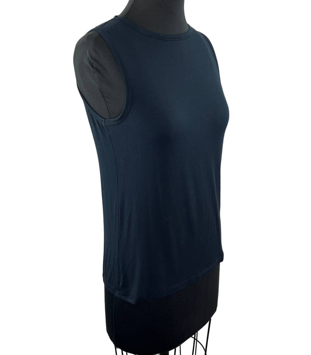 GA Good American Black Crewneck Sleeveless Low Back Backless Tank Top Shirt 1 S